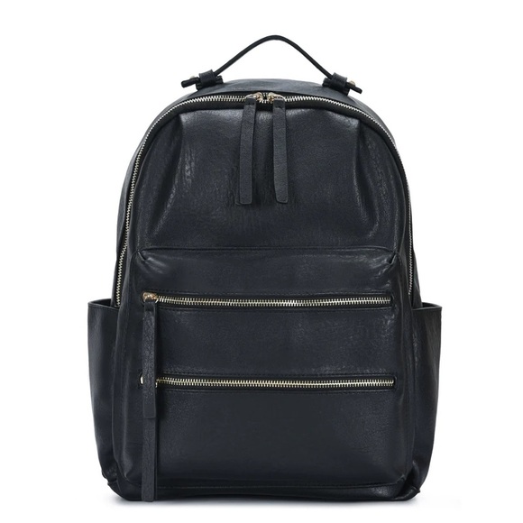 MADISON WEST Kylee Backpack black vegan leather travel luggage personal airport main image 8